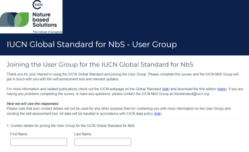 IUCN Global Standard for NbS - User Group